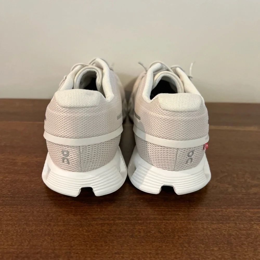 On Running Neutral Cream and White Running Sneakers